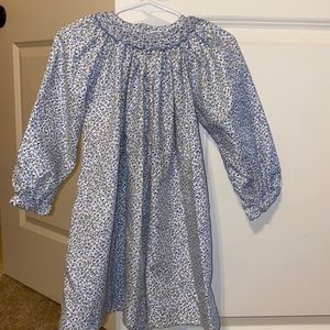 Floral long sleeve smocked dress